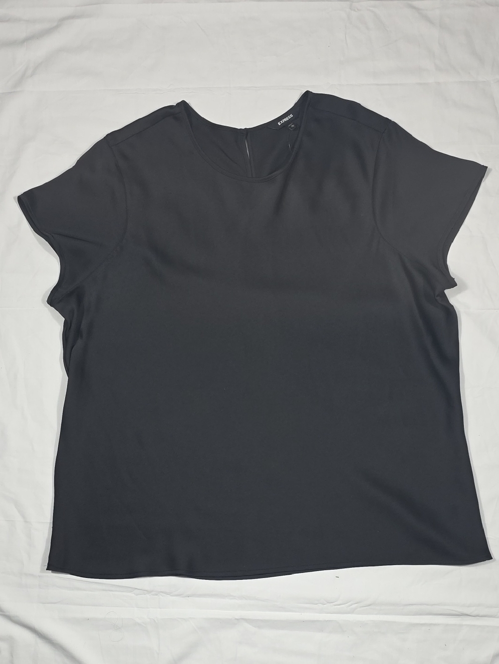 Express Black Short-Sleeve Crewneck Top